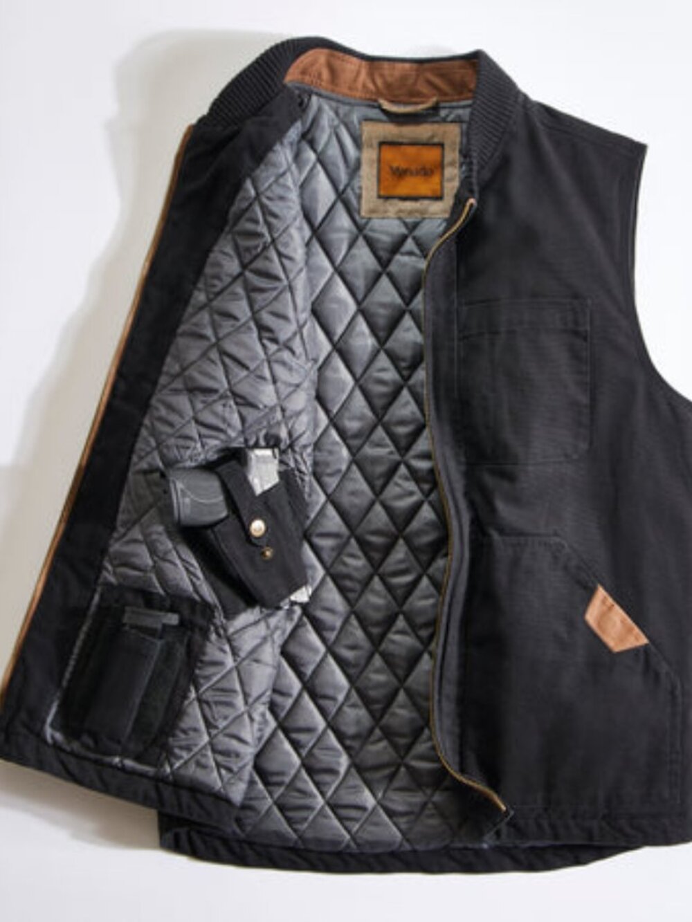 Concealed Carry Canvas Vest - Black | XL